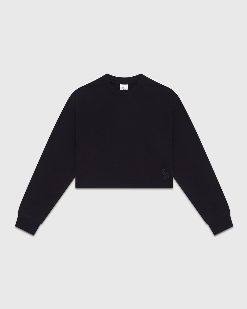 t-shirts octobers very own ovo cropped longsleeve t-shirt schwarz