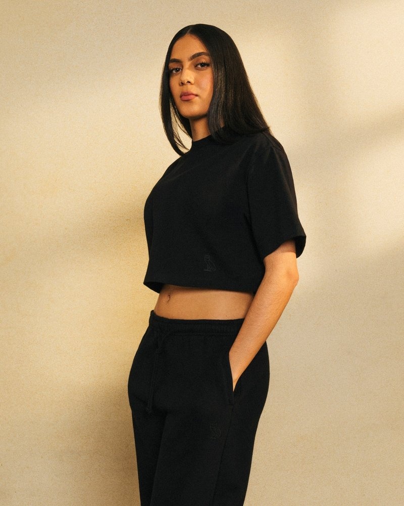 ovo cropped kurzarm-t-shirt „octobers very own schwarz
