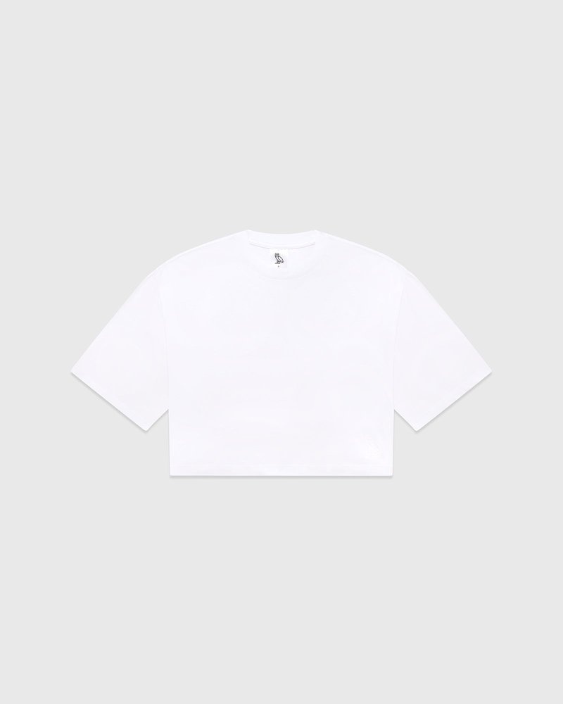 ovo cropped kurzarm-t-shirt weiß oktober