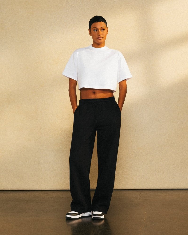 ovo cropped kurzarm-t-shirt weiß oktober