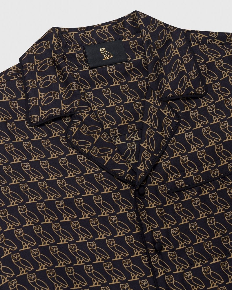tops octobers very own ovo seidenpyjamahemd schwarz