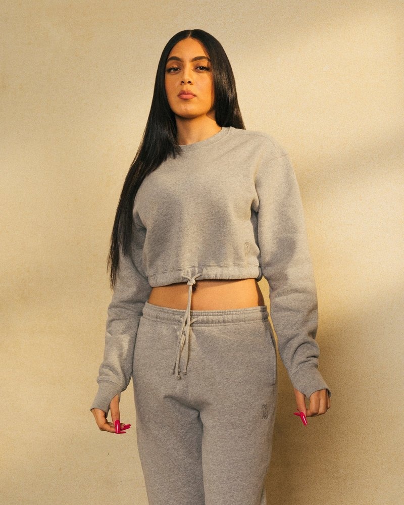 sweaters octobers very own ovo cropped crewneck sweatshirt grau