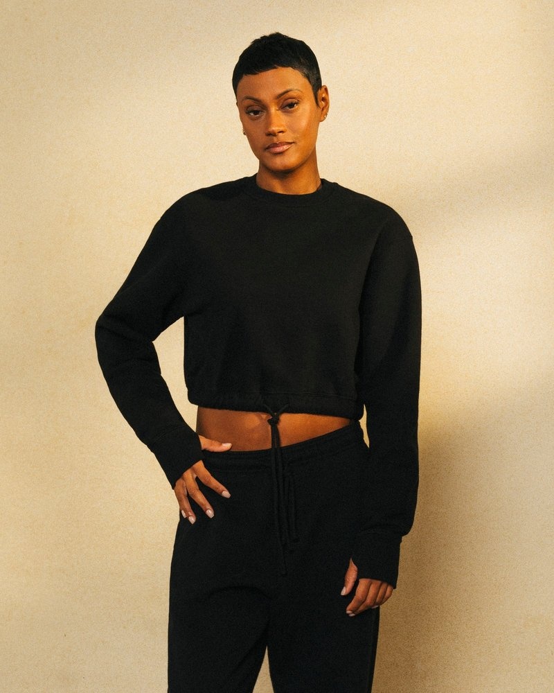 sweaters octobers very own ovo cropped crewneck sweatshirt schwarz