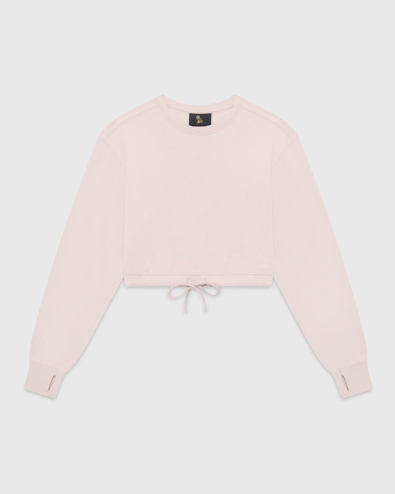 pullover oktobers very own ovo cropped crewneck sweatshirt pink