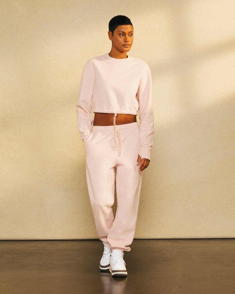 pullover oktobers very own ovo cropped crewneck sweatshirt pink