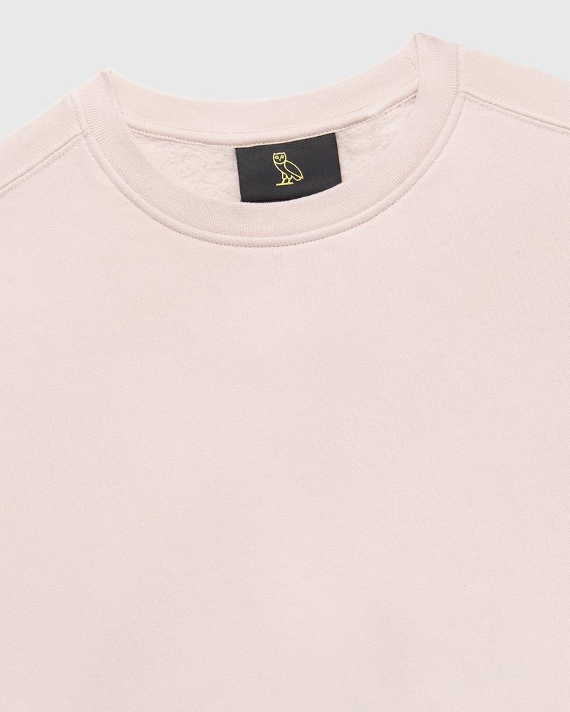 pullover oktobers very own ovo cropped crewneck sweatshirt pink