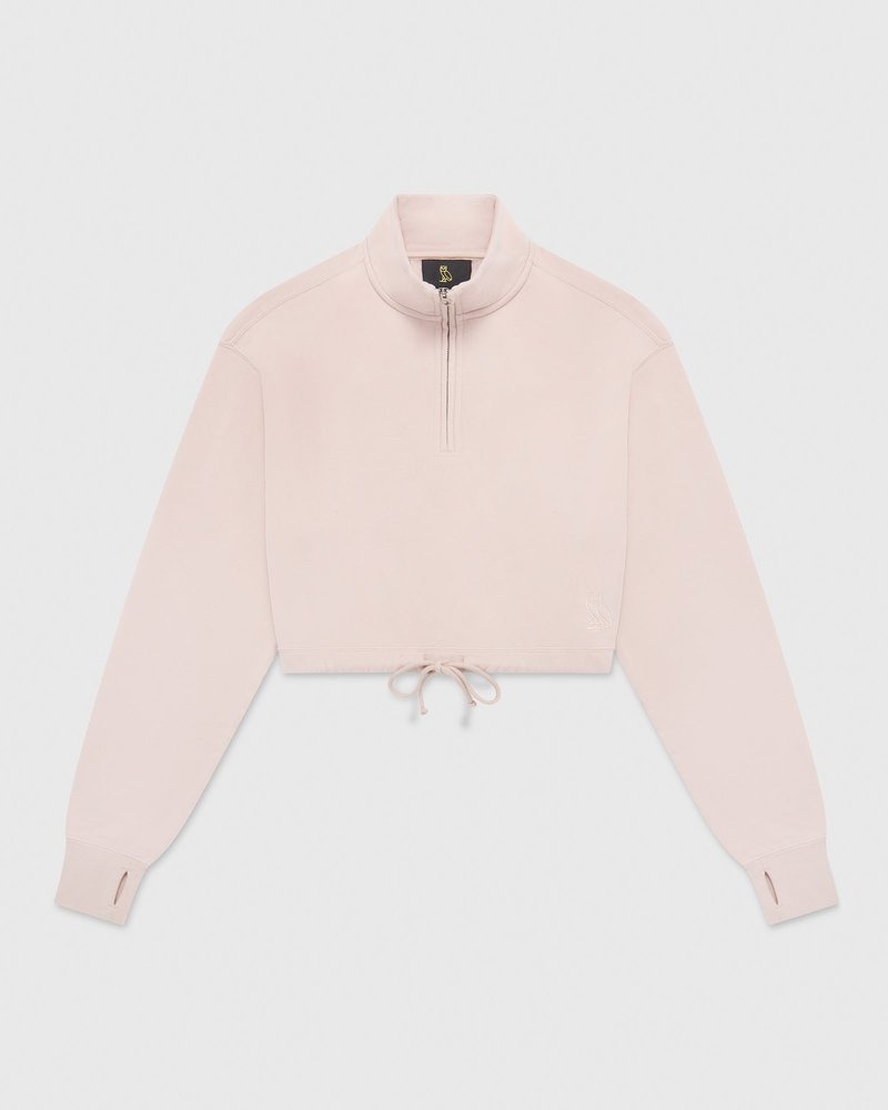 pullover oktobers very own ovo quarter zip mockneck sweatshirt pink