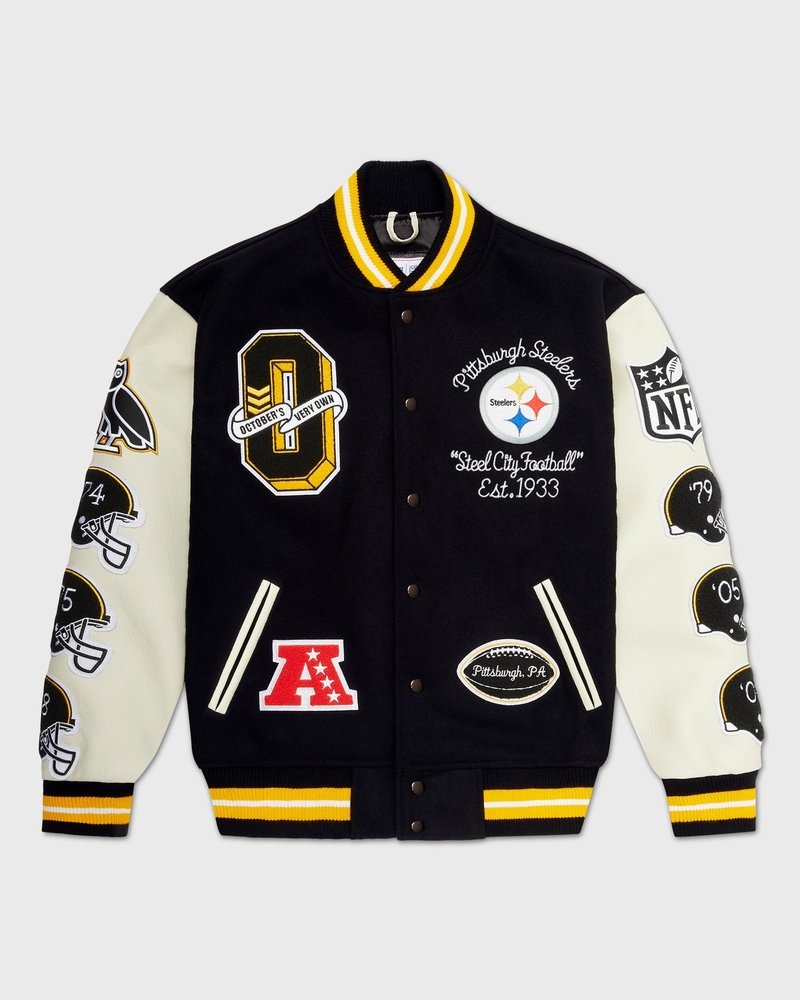 ovo nfl pittsburgh steelers collegejacke von outerwear octobers very own schwarz