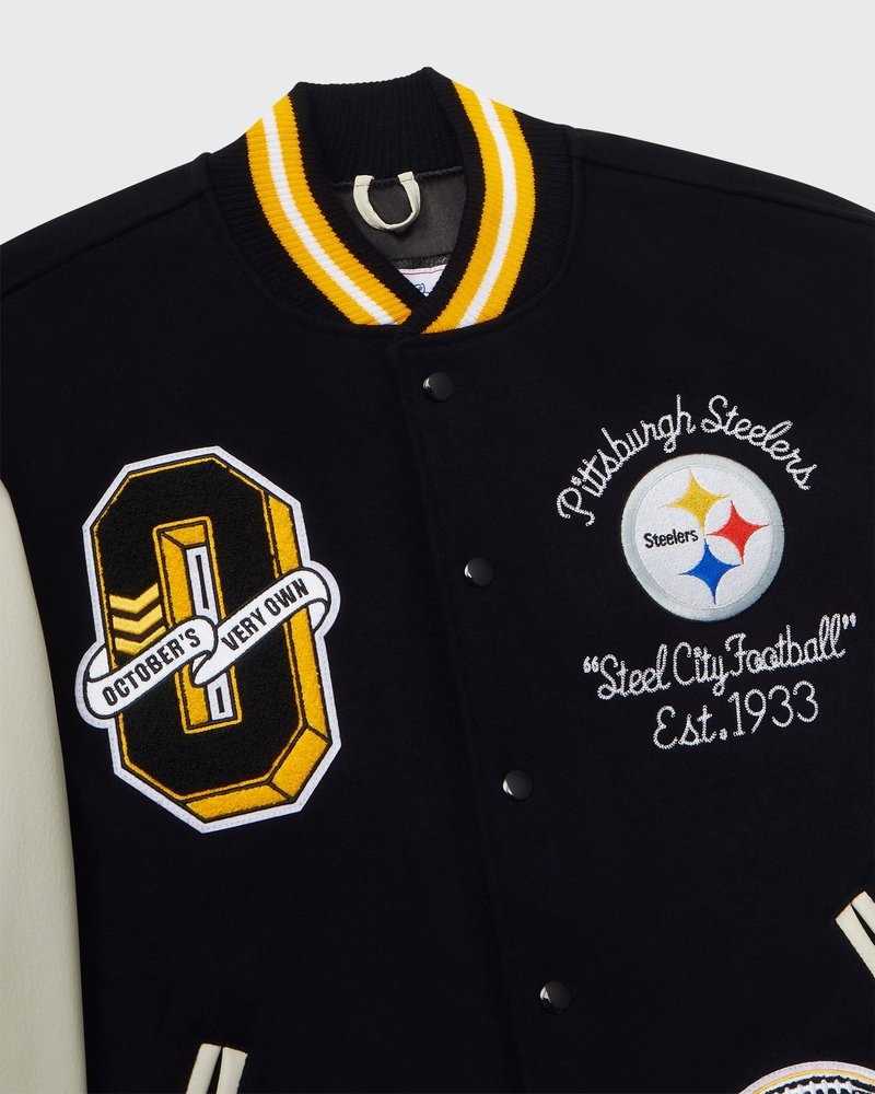 ovo nfl pittsburgh steelers collegejacke von outerwear octobers very own schwarz