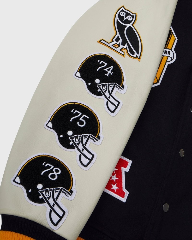ovo nfl pittsburgh steelers collegejacke von outerwear octobers very own schwarz