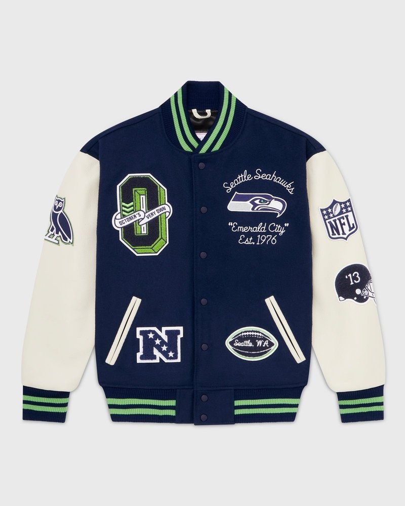 outdoorwear octobers very own ovo nfl seattle seahawks collegejacke blau