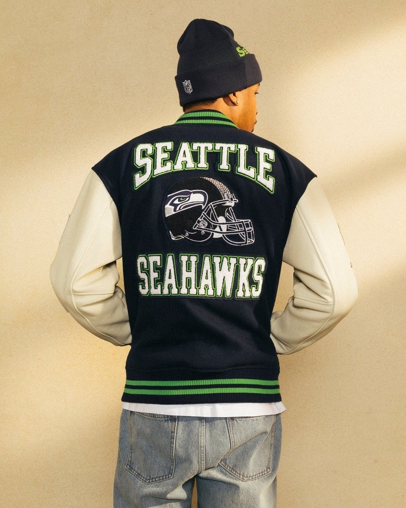 outdoorwear octobers very own ovo nfl seattle seahawks collegejacke blau