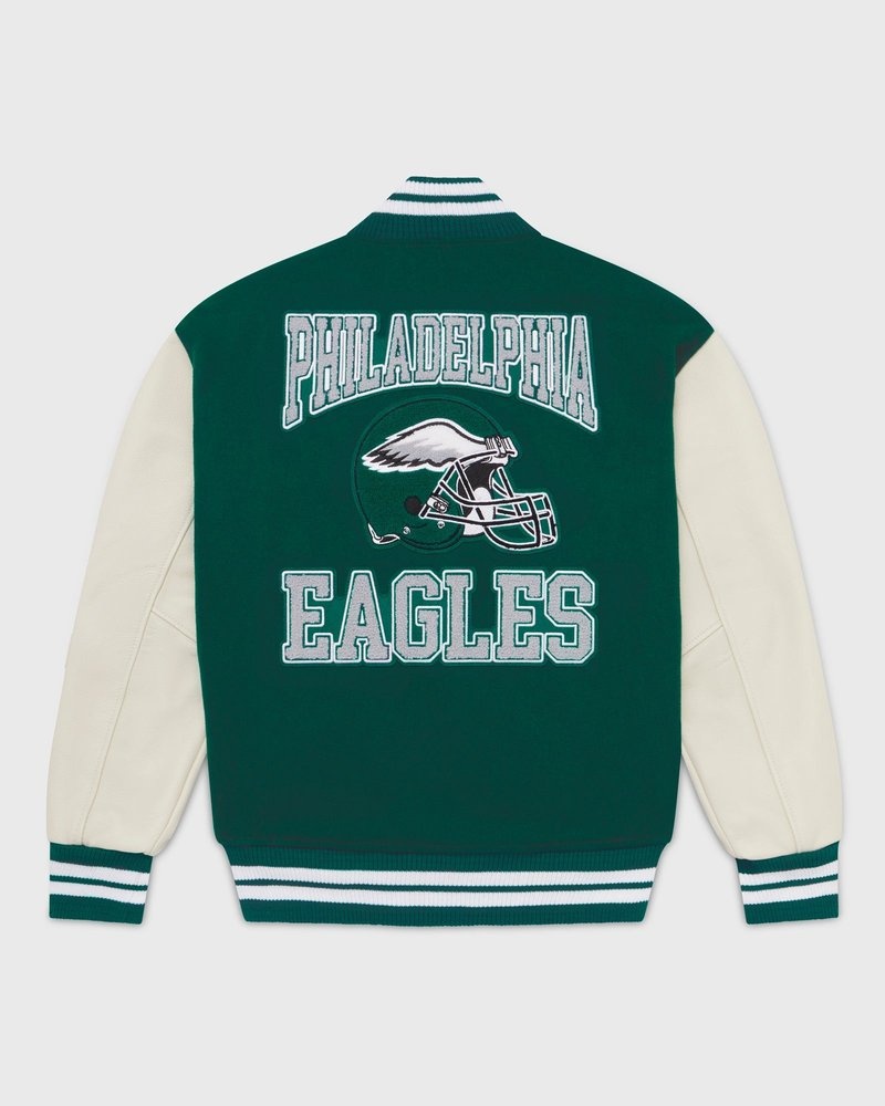 outdoorwear octobers very own ovo nfl philadelphia eagles varsity jacket green