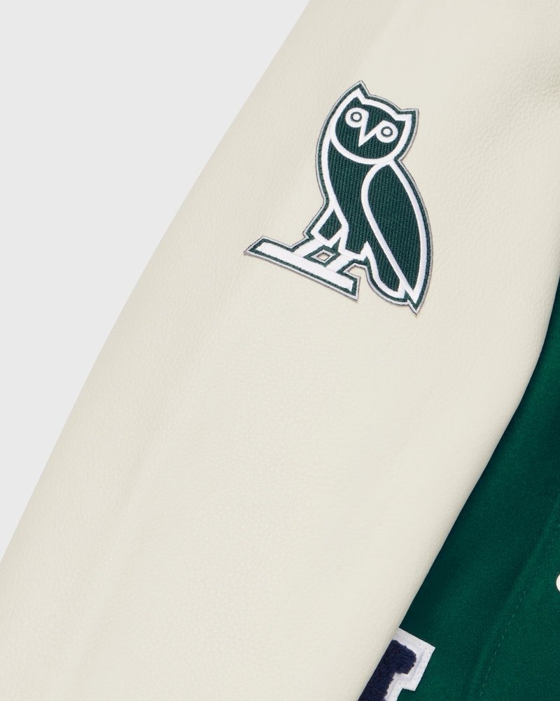 outdoorwear octobers very own ovo nfl philadelphia eagles varsity jacket green
