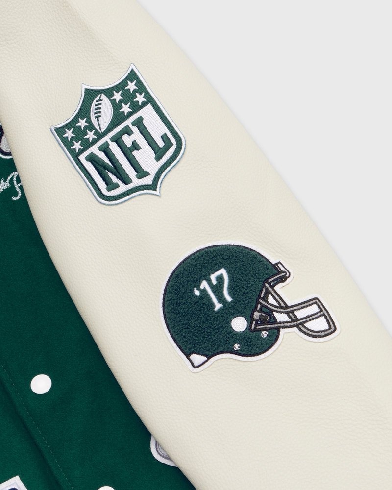 outdoorwear octobers very own ovo nfl philadelphia eagles varsity jacket green