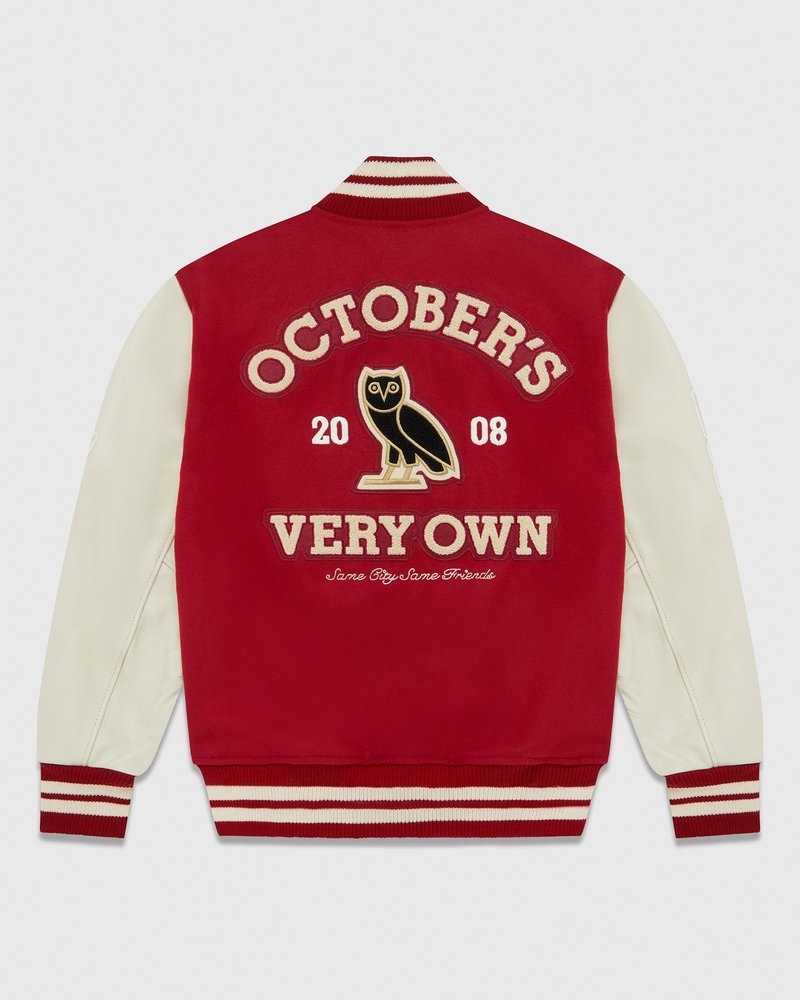 outdoor-bekleidung die ovo collegiate jacke von octobers very own in rotcreme
