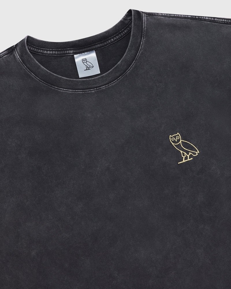 t-shirts octobers very own ovo muskoka stückgefärbtes t-shirt schwarz