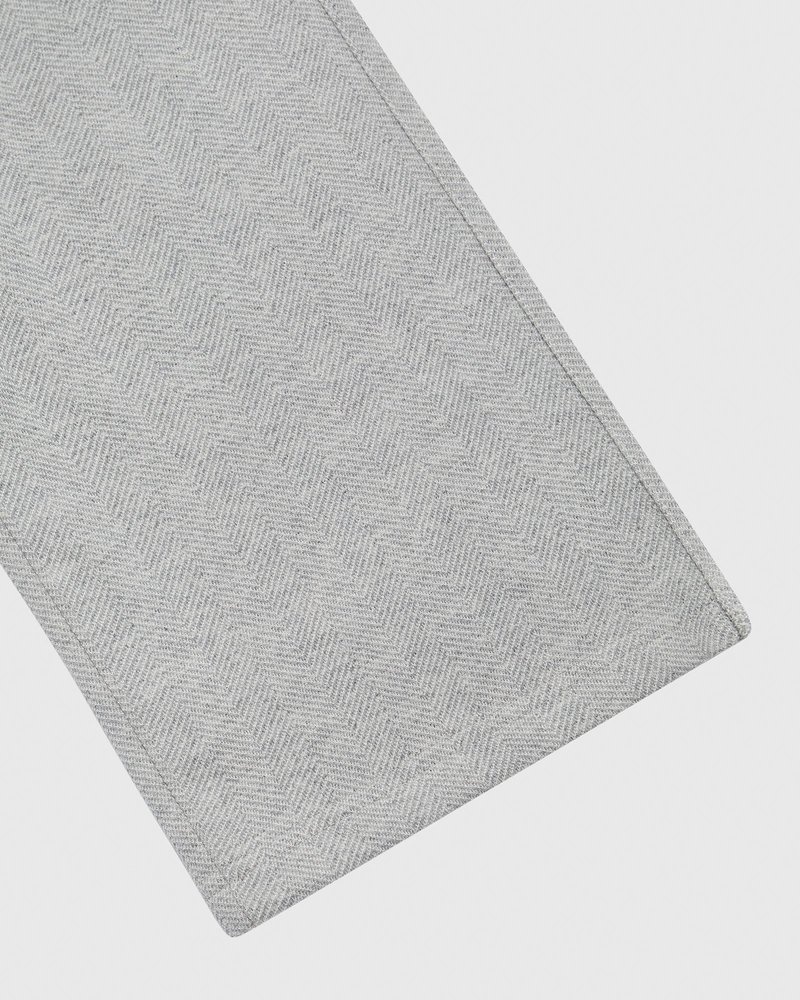 octobers very own ovo fischgrätmuster-sweatpant mit offenem saum grau