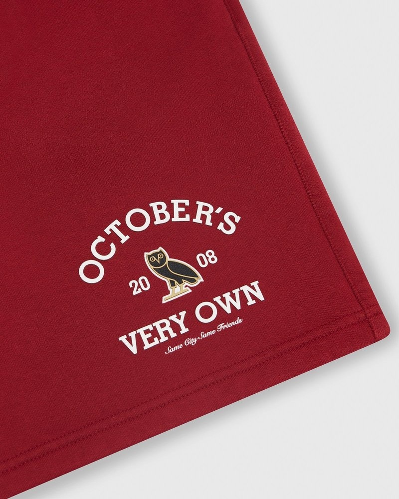 octobers very own ovo collegiate sweatshort scarlet