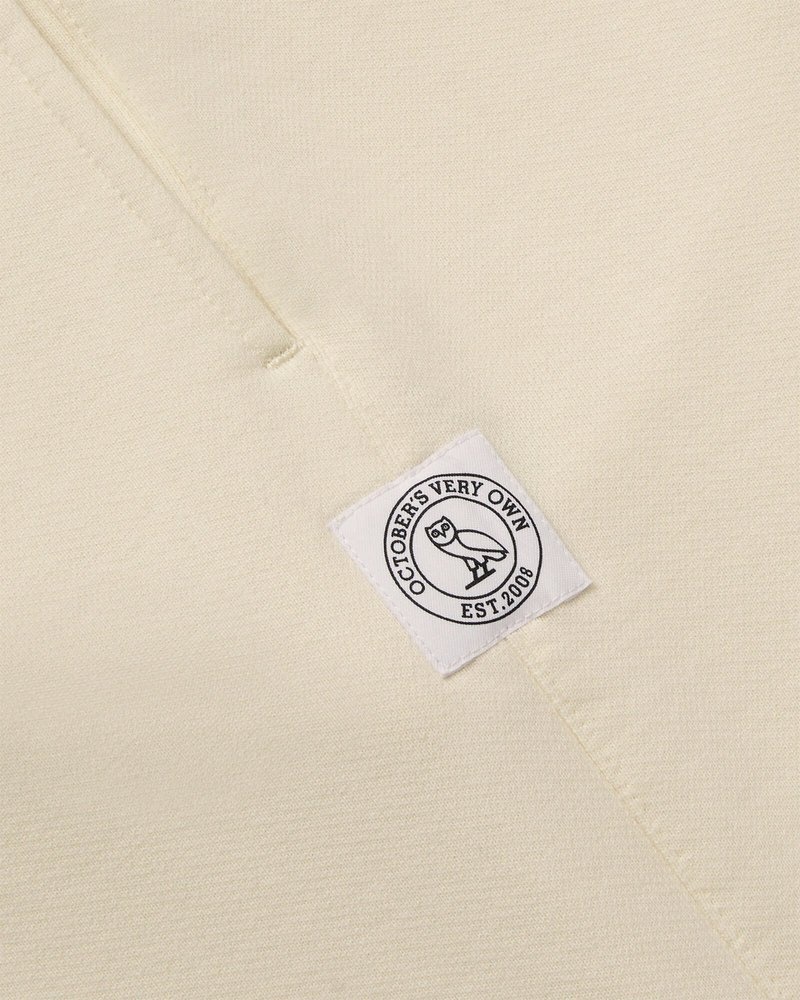octobers very own ovo french terry jogginghose mit offenem saum in creme