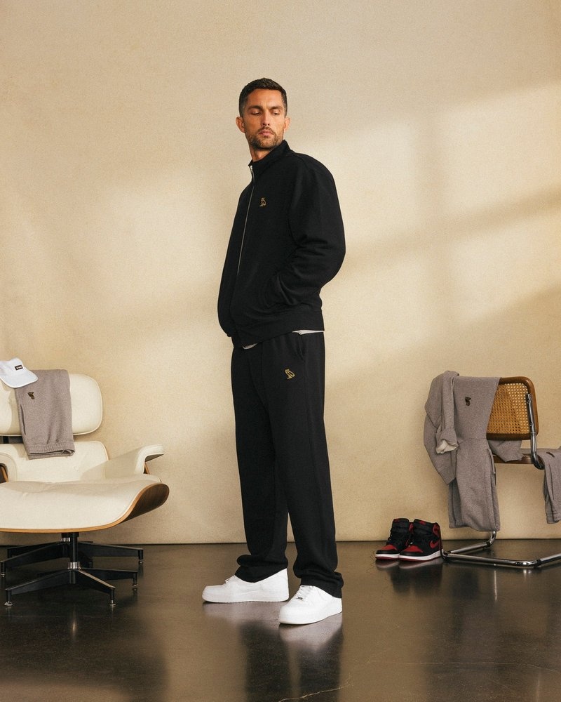 octobers very own ovo classic jogginghose mit offenem saum schwarz