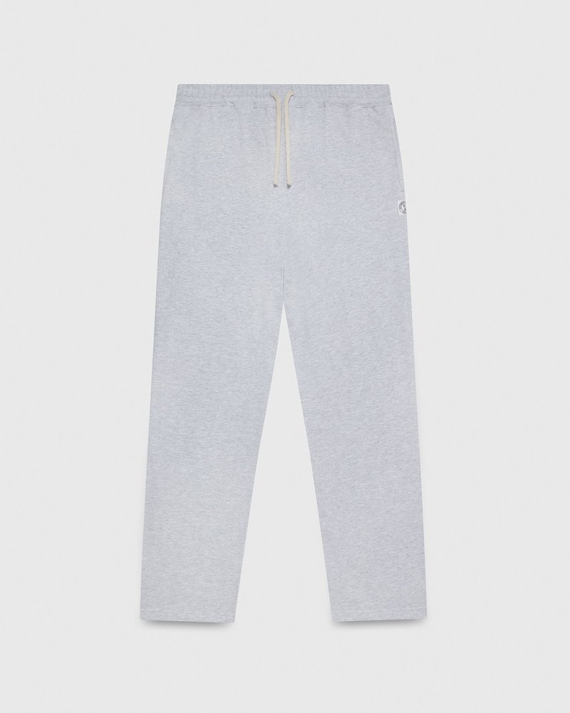 octobers very own ovo fischgrätmuster-sweatpant mit offenem saum grau
