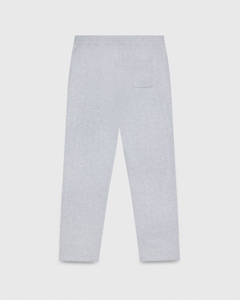 octobers very own ovo fischgrätmuster-sweatpant mit offenem saum grau