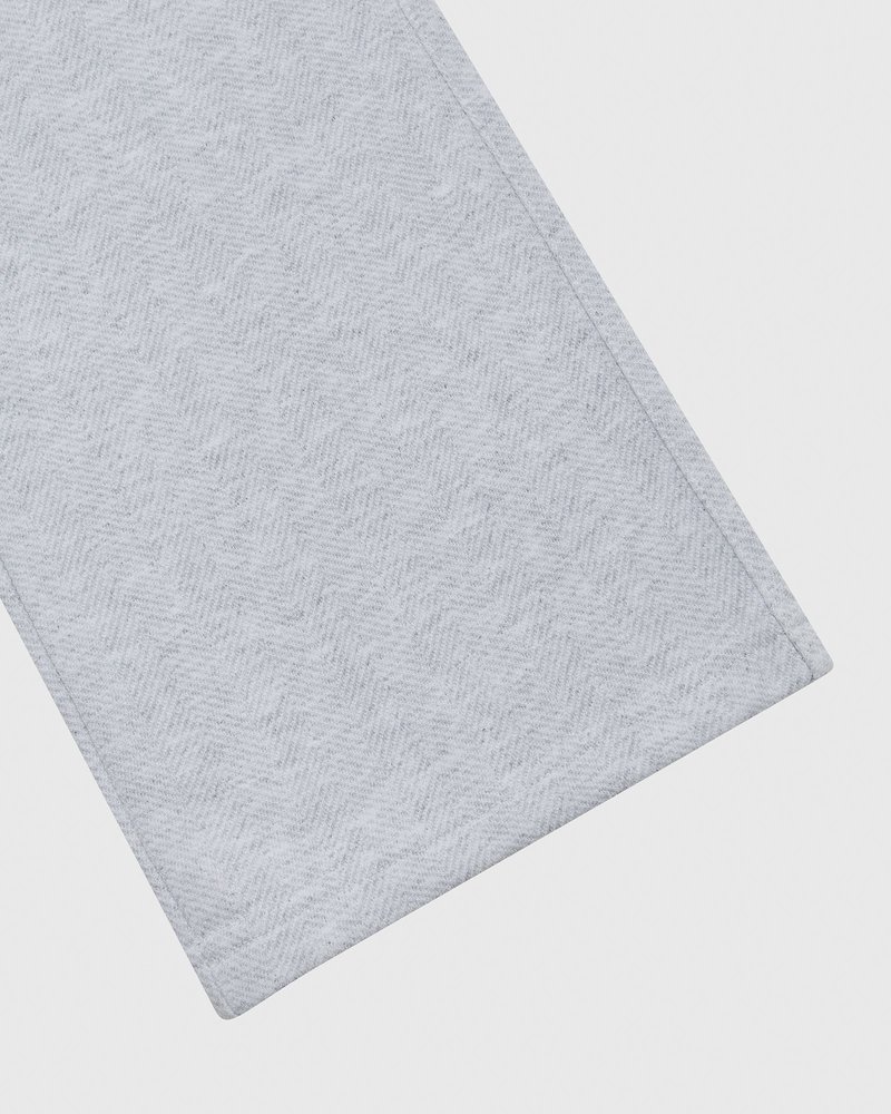 octobers very own ovo fischgrätmuster-sweatpant mit offenem saum grau
