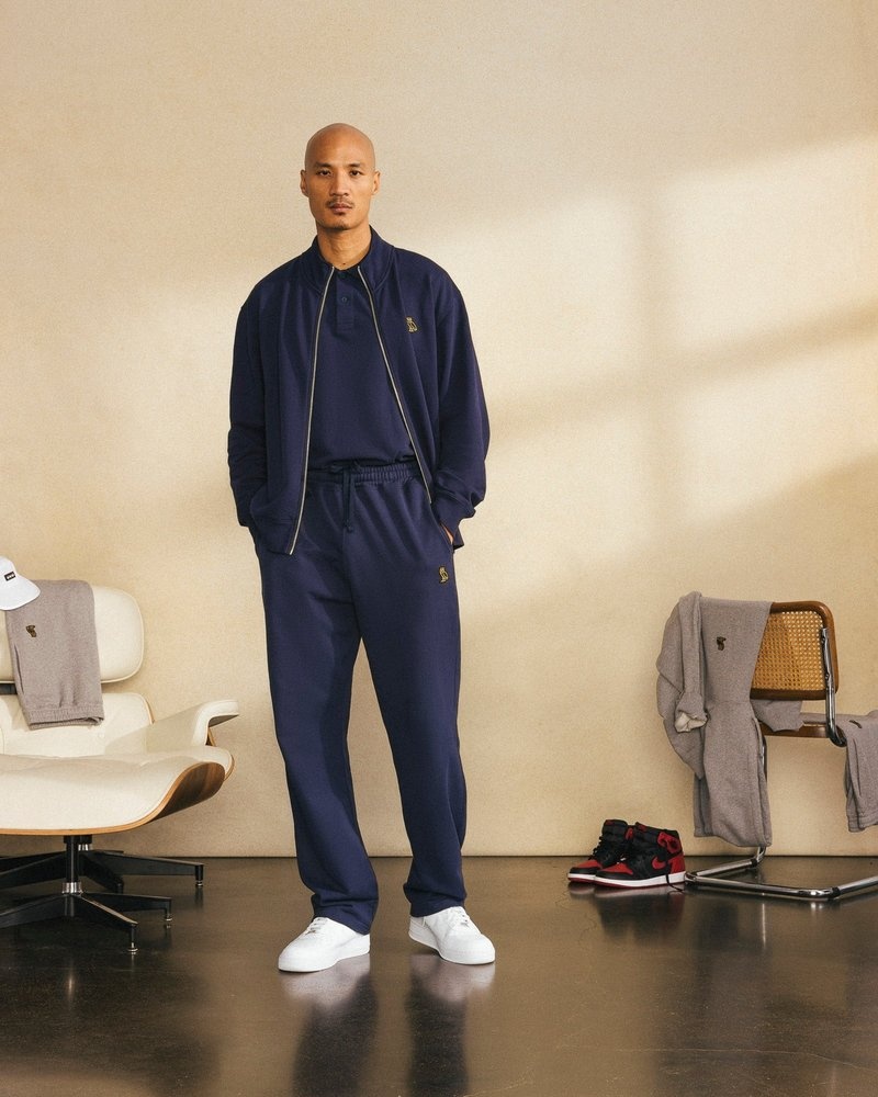 octobers very own ovo classic jogginghose mit offenem saum marineblau