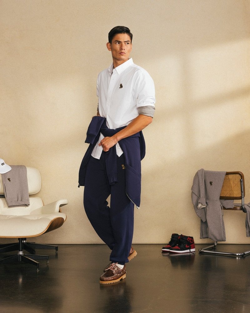 octobers very own ovo classic relaxed fit sweatpant navy blue
