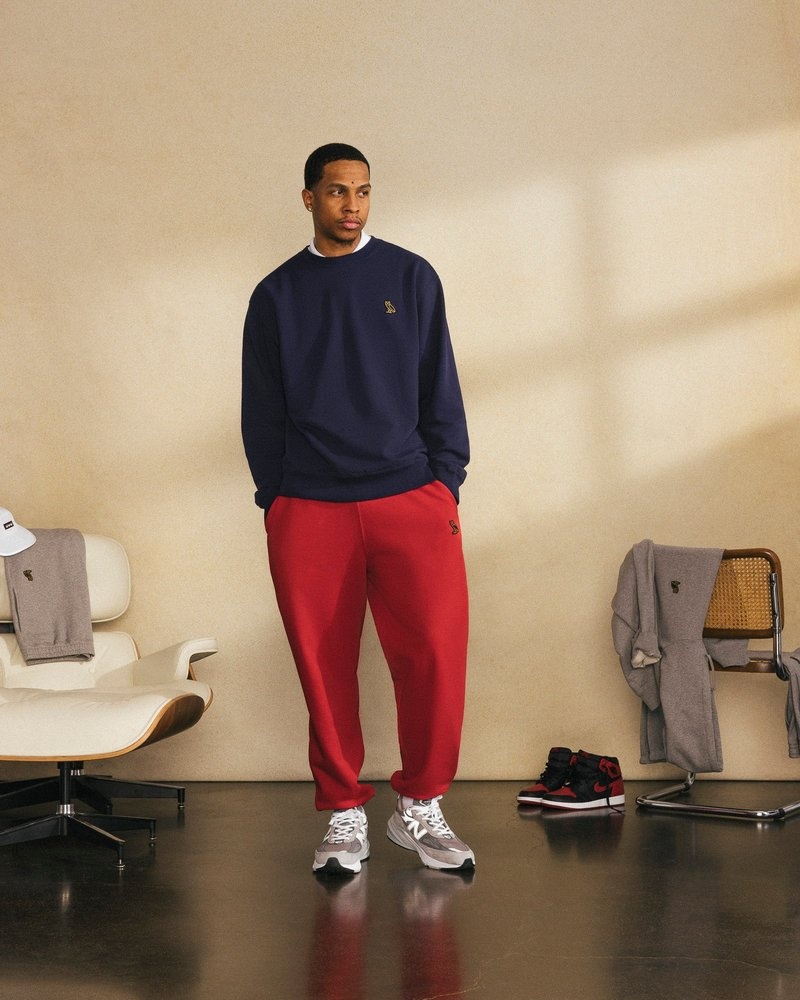 octobers very own ovo classic relaxed fit sweatpant red