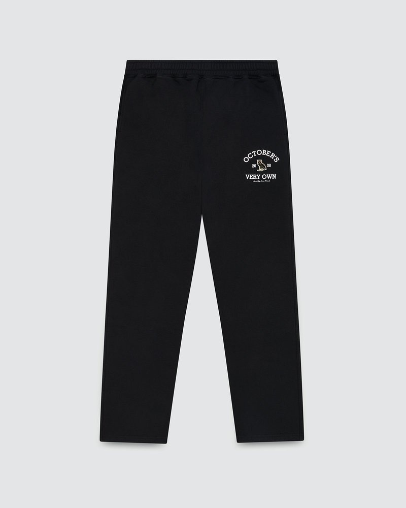 octobers very own ovo collegiate jogginghose mit offenem saum schwarz