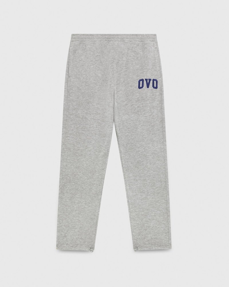 octobers very own ovo arch logo jogginghose mit offenem saum grau