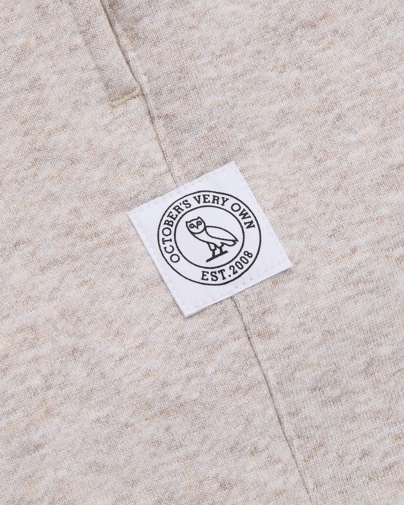 octobers very own ovo speckle fleece open hem sweatpant oatmeal pants