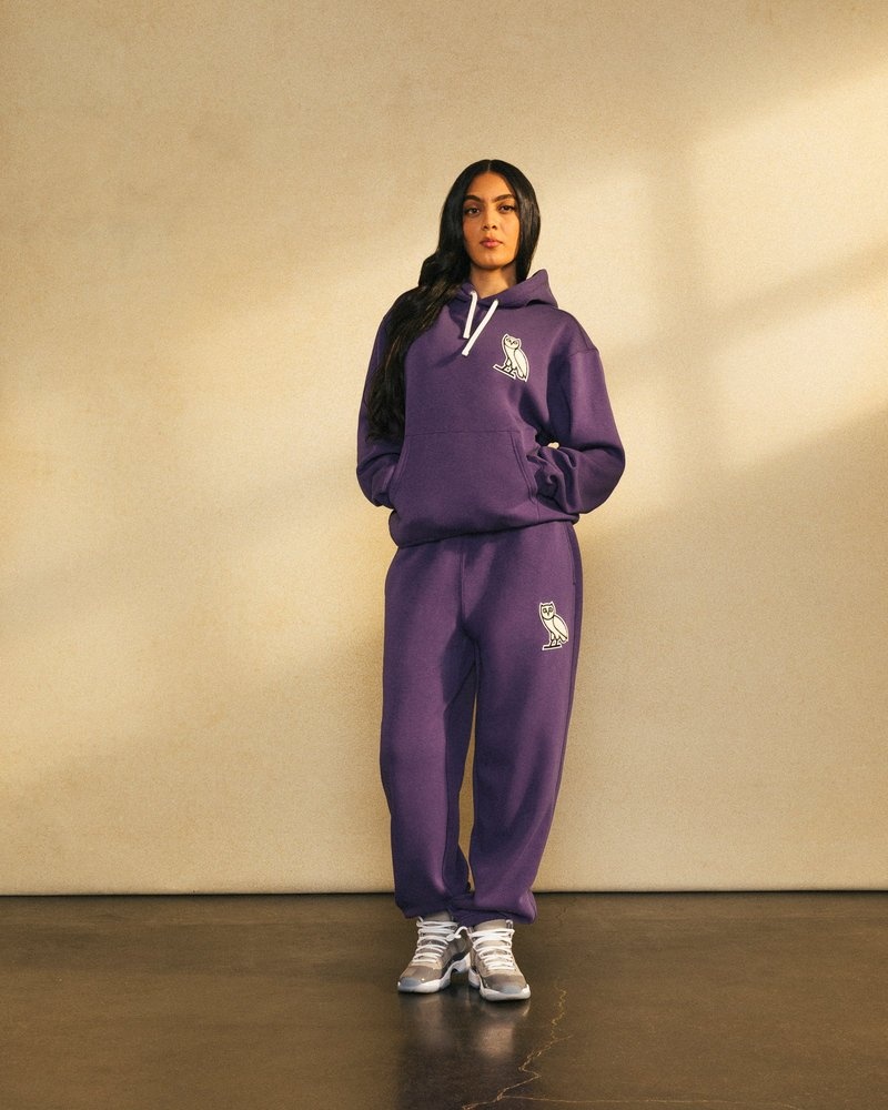 oktobers ganz eigene ovo mini og plüsch-jogginghose lila hose