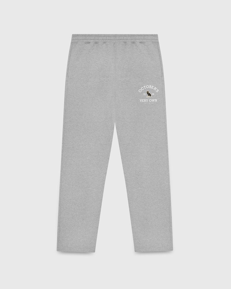 octobers very own ovo collegiate jogginghose mit offenem saum grau