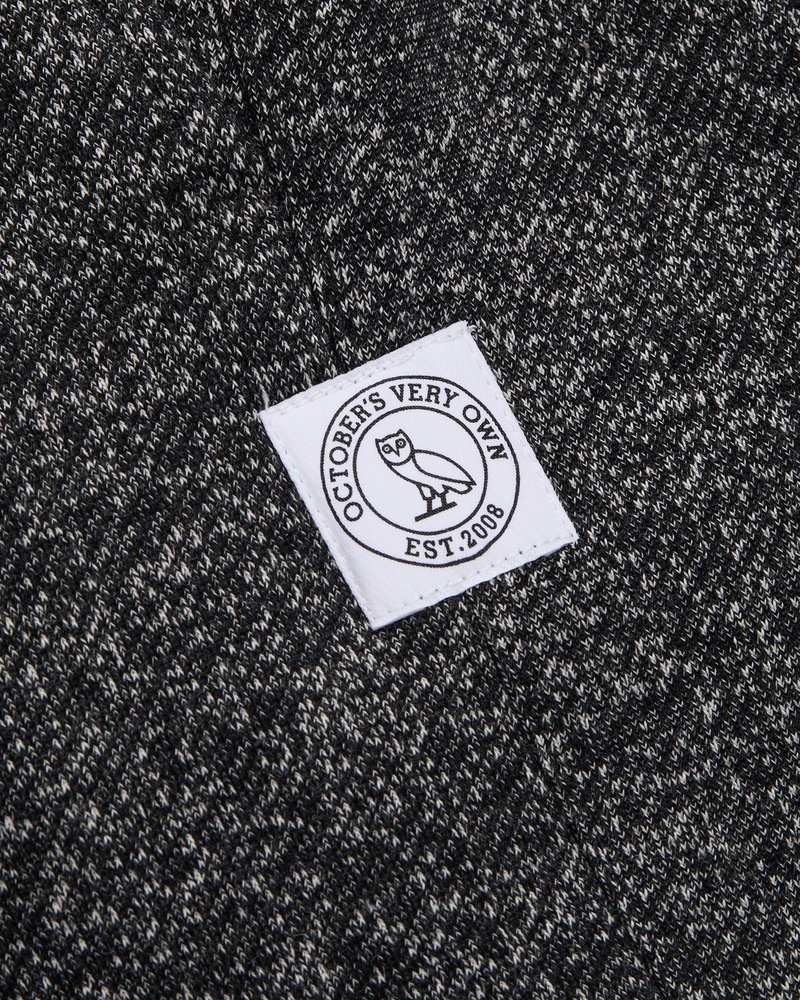 octobers very own ovo speckle fleece relaxed fit sweatpant black
