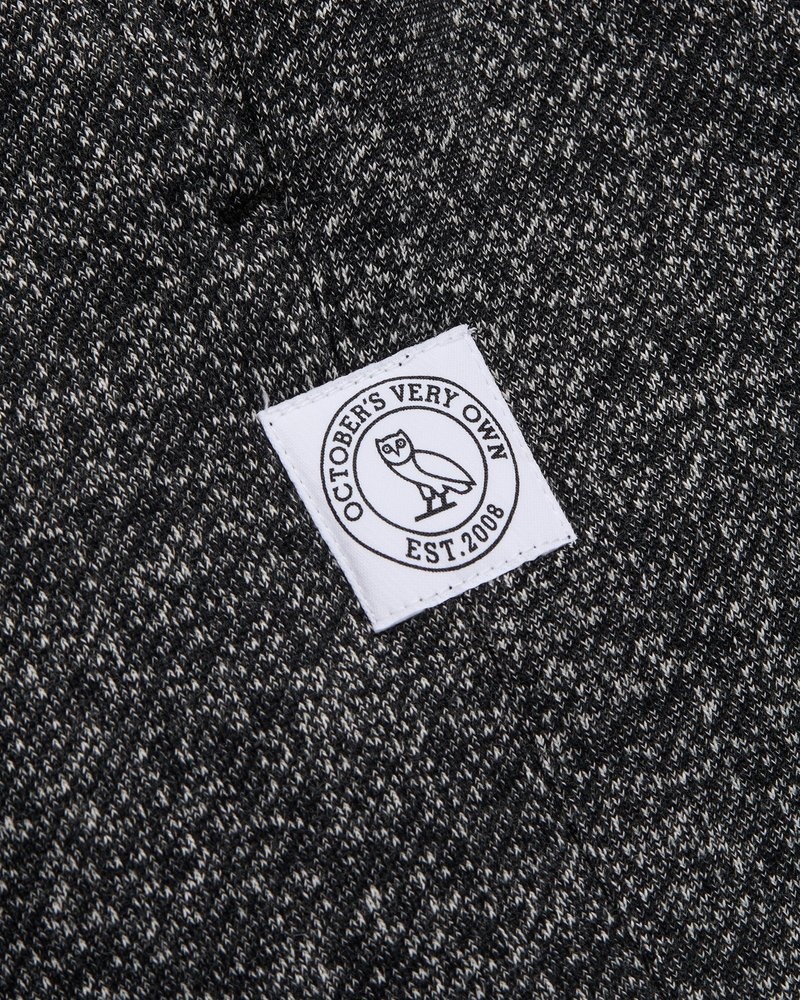 octobers very own ovo speckle fleece open hem sweatpant black