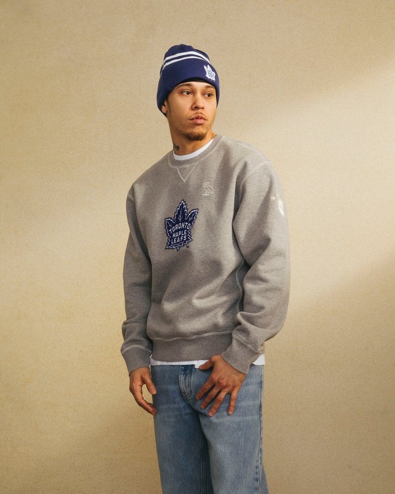 ovo toronto maple leafs rundhalspullover aus dem oktober grau