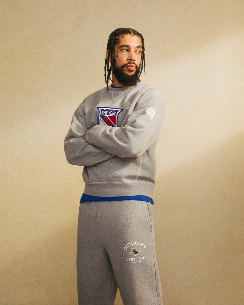 ovo new york rangers rundhalspullover aus dem oktober-angebot grau