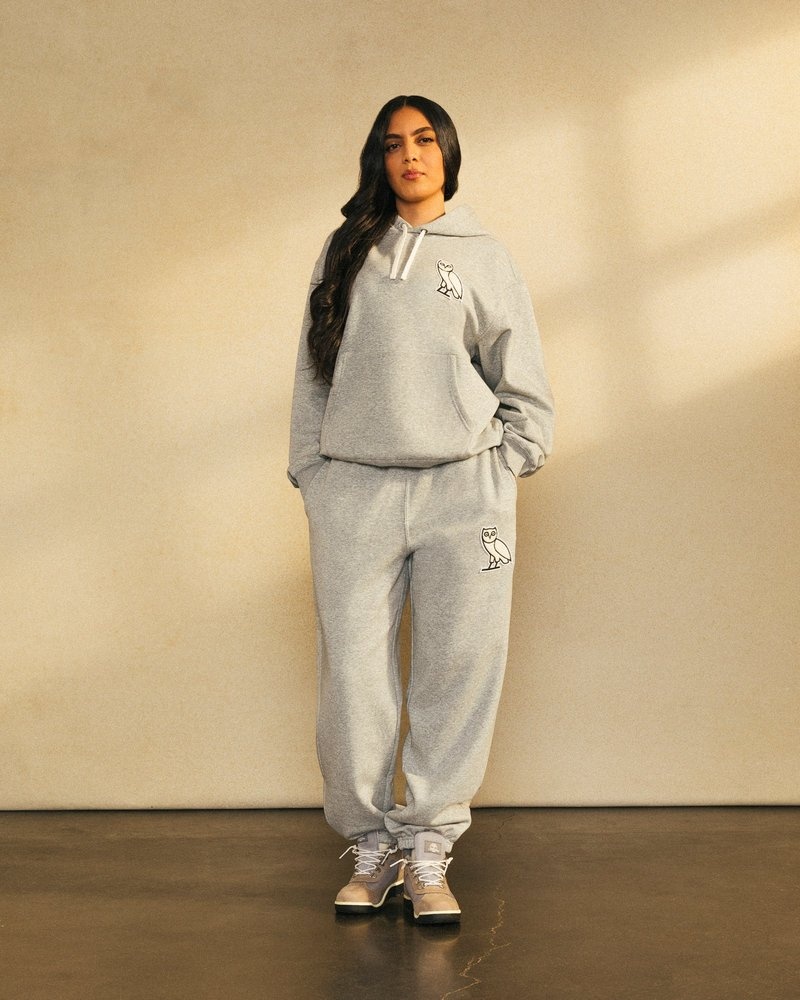 sweaters octobers very own ovo mini og plush hoodie grau