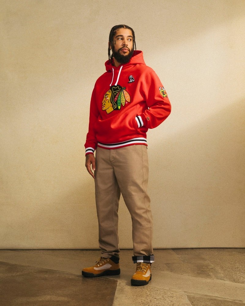 ovo chicago blackhawks hoodie – rote pullover oktober-eigenmarke