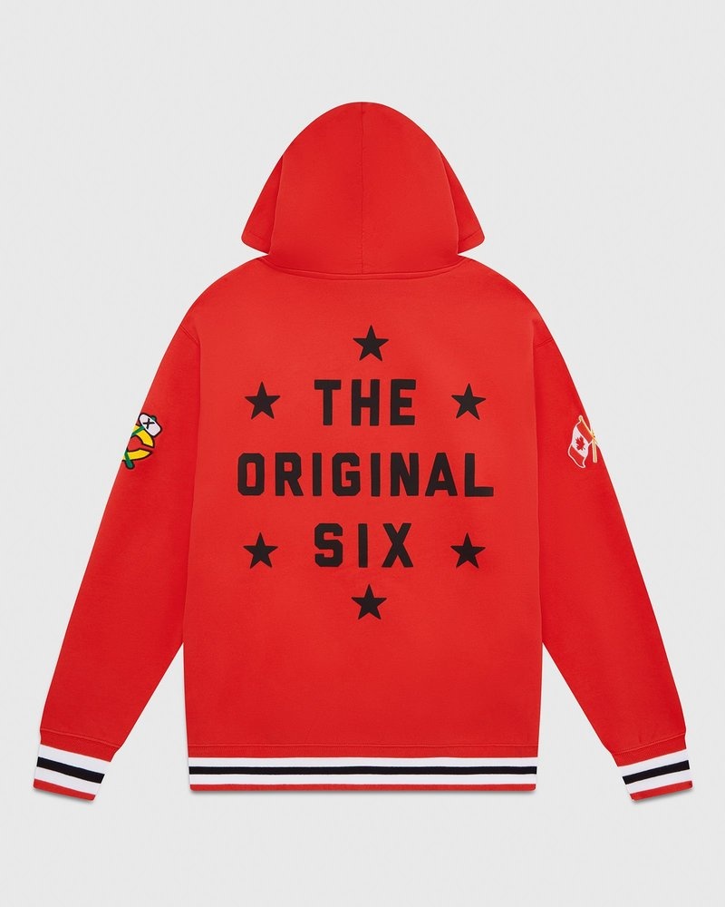 ovo chicago blackhawks hoodie – rote pullover oktober-eigenmarke