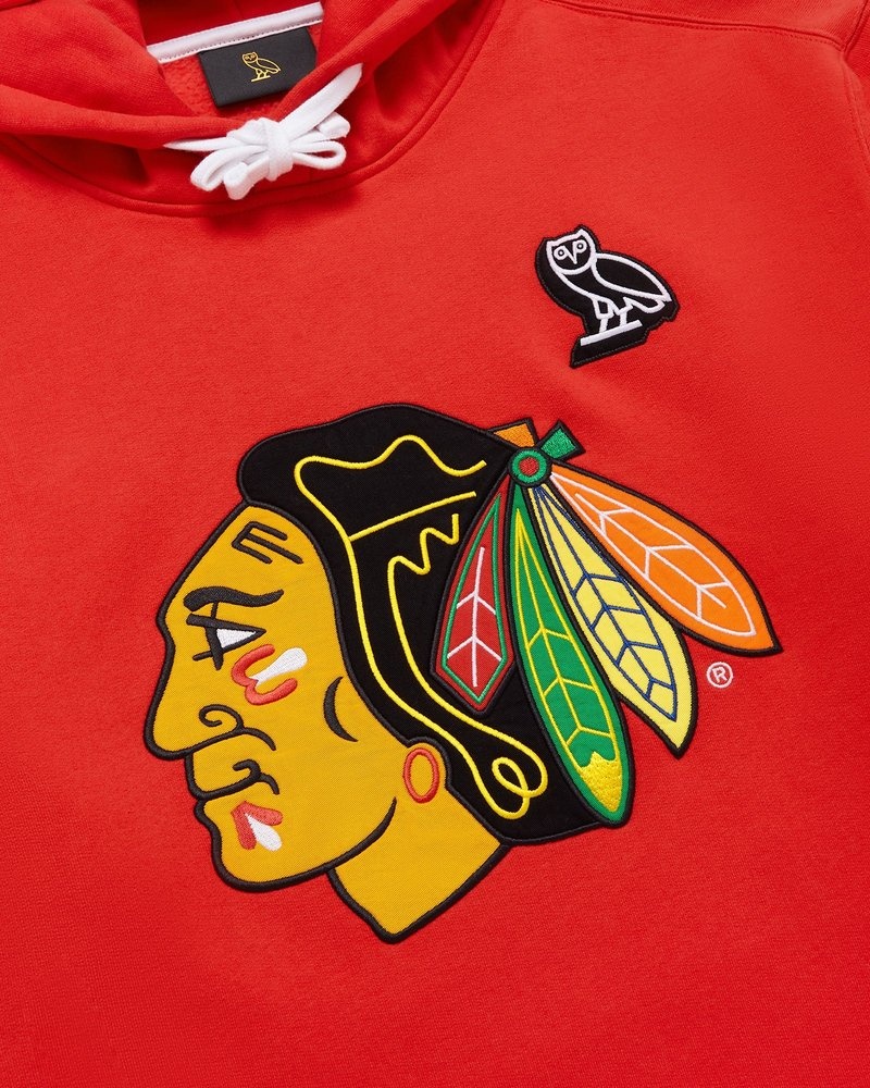 ovo chicago blackhawks hoodie – rote pullover oktober-eigenmarke
