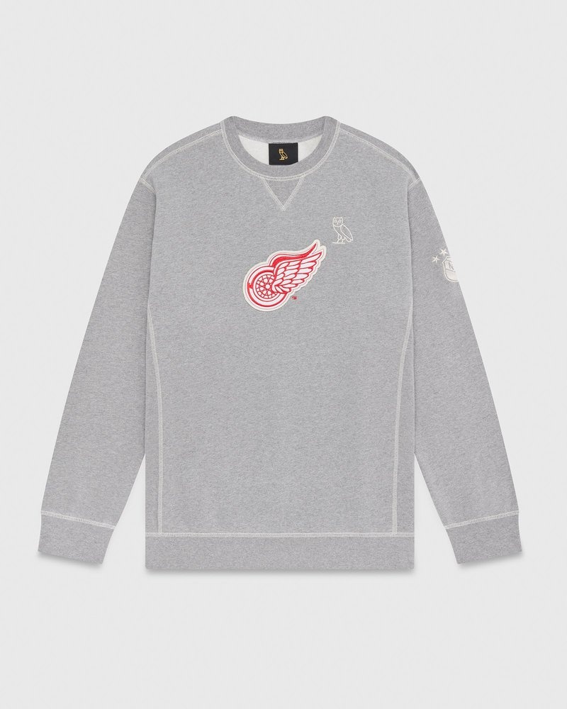 ovo detroit red wings rundhalspullover aus dem oktober grau