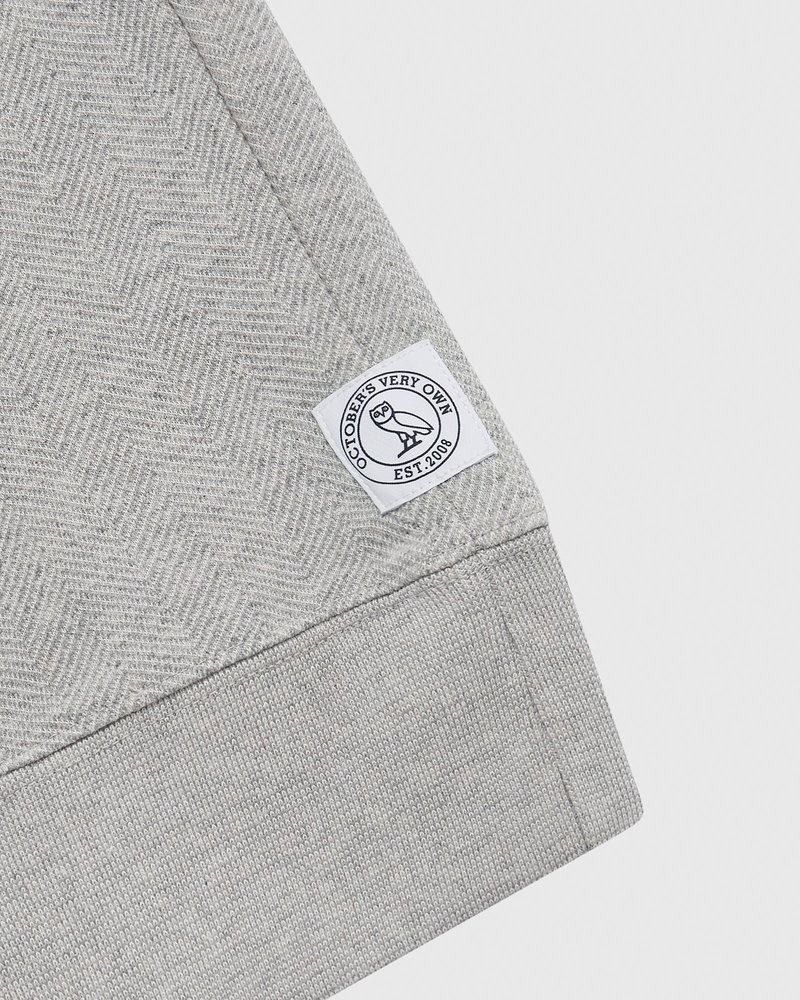 sweaters octobers very own ovo fischgrät-hoodie grau