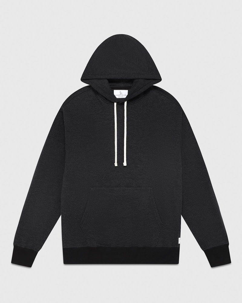 sweaters octobers very own ovo seersucker fleece hoodie schwarzanthrazit