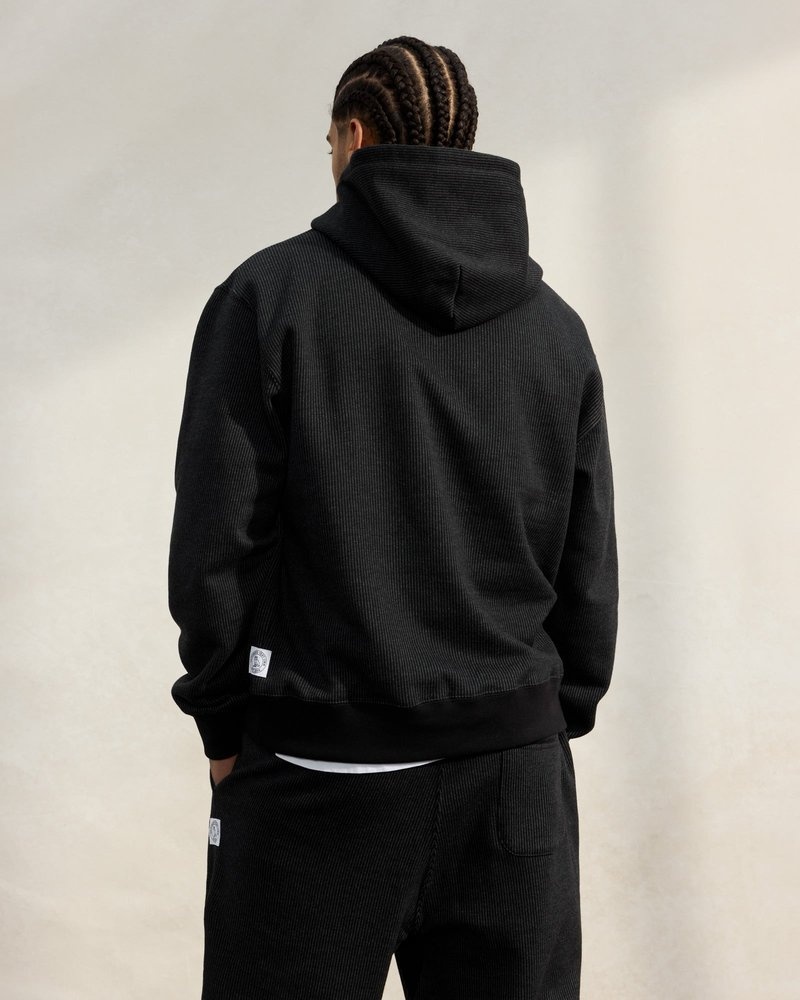 sweaters octobers very own ovo seersucker fleece hoodie schwarzanthrazit