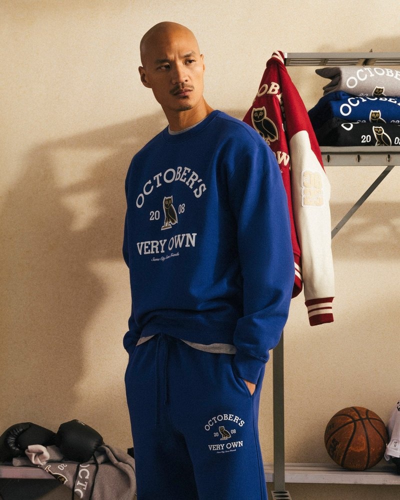octobers very own ovo collegiate crewneck sweaters royal blue