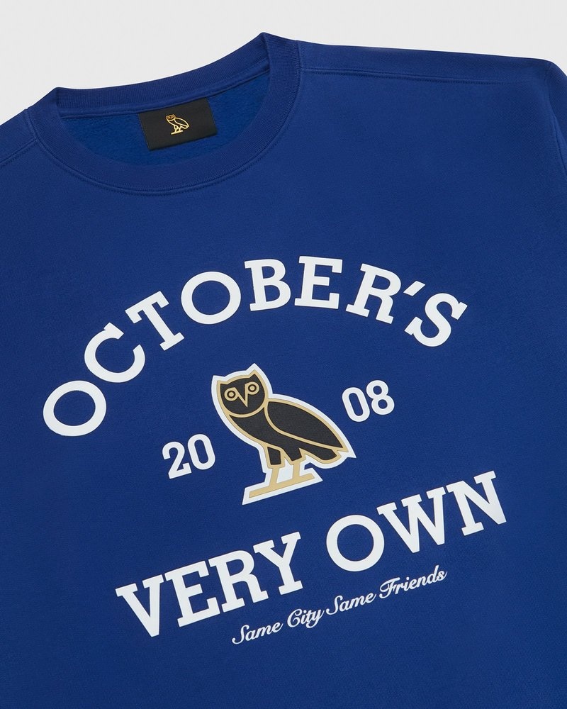 octobers very own ovo collegiate crewneck sweaters royal blue